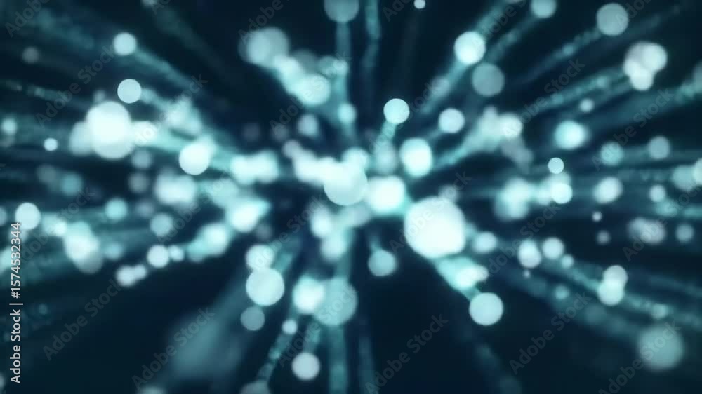 Seamless Loop of Silver Bokeh Particles