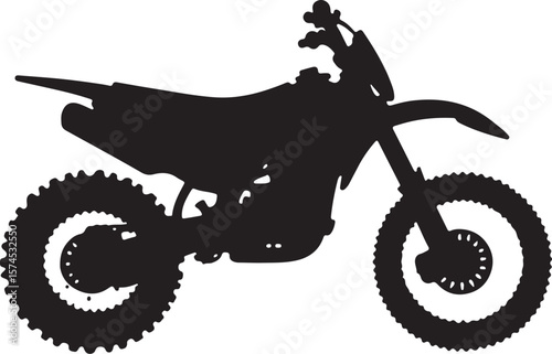 Motorbike Silhouette for Off-Road Racing Design.