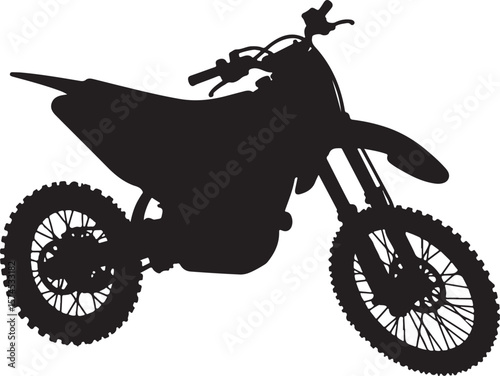 Motorbike Silhouette for Off-Road Racing Design.