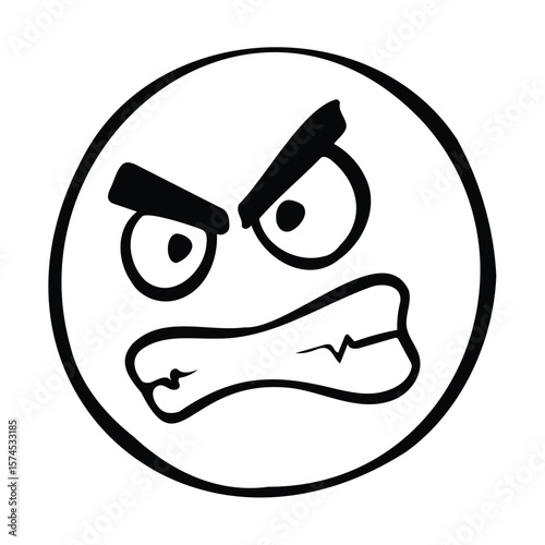 An angry emoji displaying a grimacing face with expressive eyes