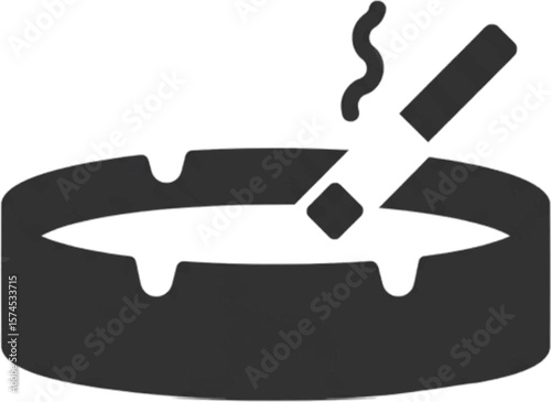 Smoking Cessation Ashtray Icon for No Smoking Campaigns