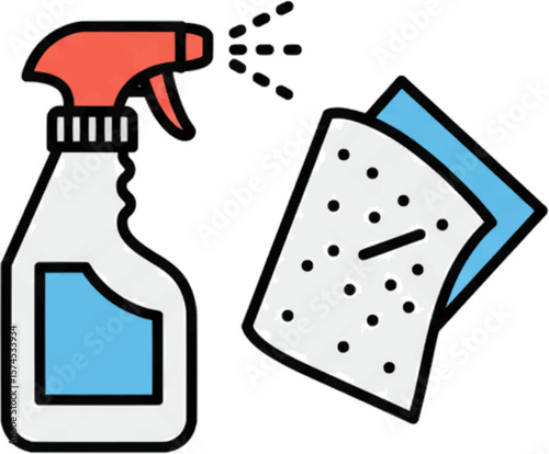 Cleaning Supplies Spray Bottle and Cleaning Cloth for Effective Cleaning