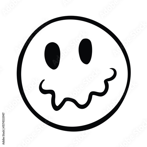 Smiling Face With Droopy Mouth Showing Joy And Happiness