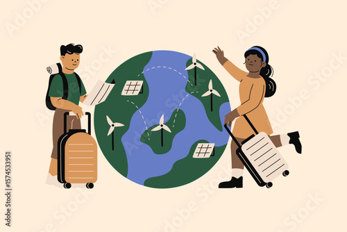 Illustration of Sustainable Global Travel