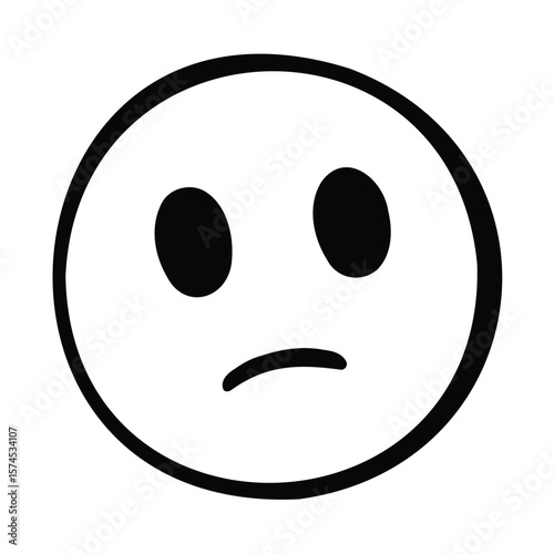 The image shows a face with a downward turn of the mouth