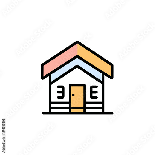 House icon symbolizes dwelling design indoors simplicity