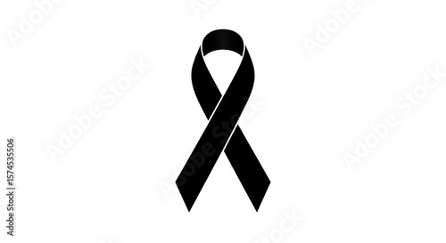 Symbol of Mourning and Remembrance a Black Ribbon