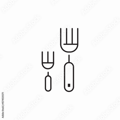 dessert forks icon sign vector