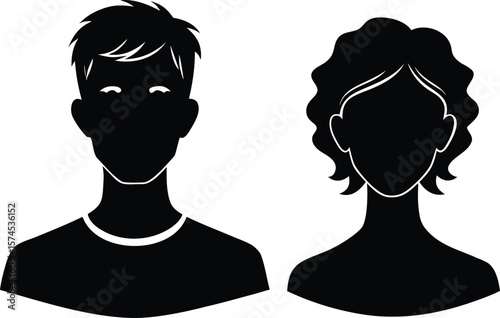 Male and Female Head Silhouettes