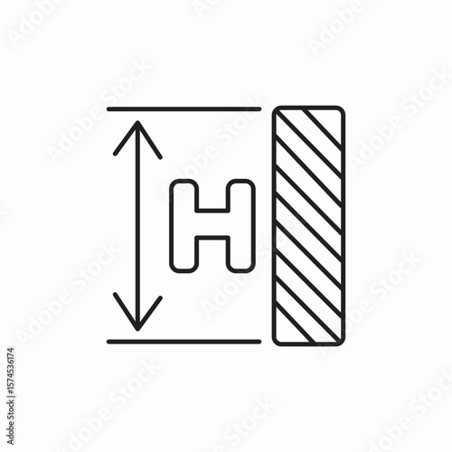 height measure icon sign vector