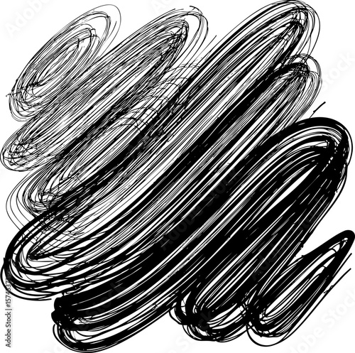 A set of bold hand-drawn vector scribble textures. Dynamic, black grunge swirls and sketchy lines for creative backgrounds, overlays, and modern artistic designs.