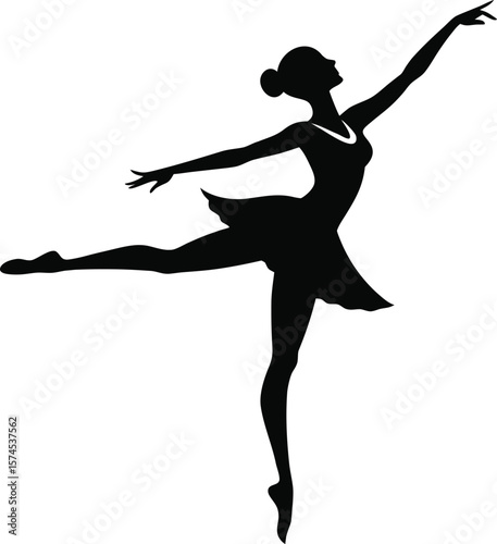 Elegant Ballerina Silhouette in graceful pose