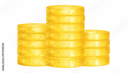 Gold Coins Stacks with Wealth, and Finance.