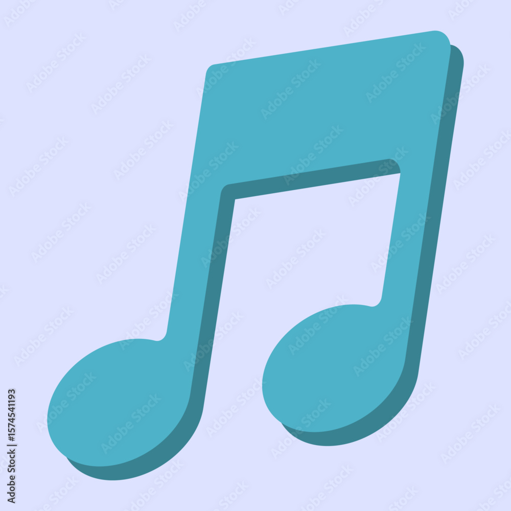 Teal Music Note Vector Illustration Design Teal Music Note Vector Illustration Design