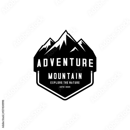 Adventure mountain Logo on white background 