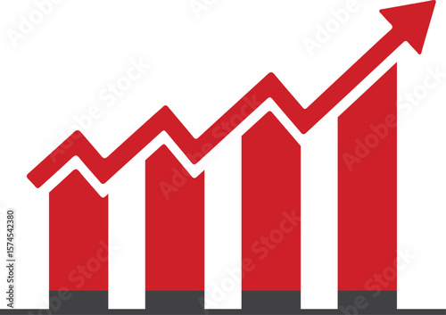 Growth bar chart graph showing success