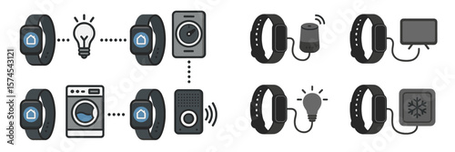 Various smart home devices and wearables connected through a seamless network for enhanced convenience and automation