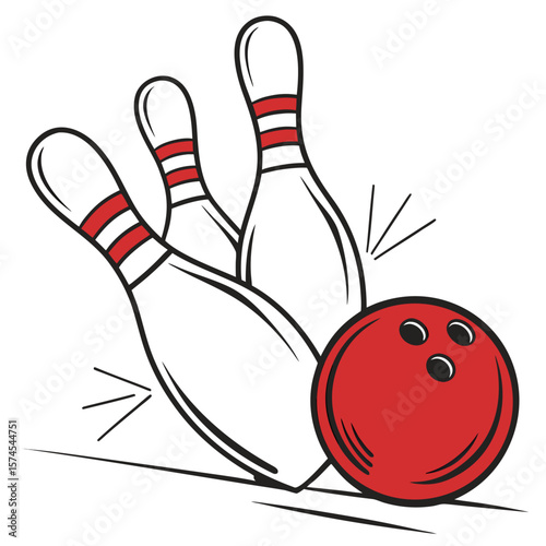 bowling ball and pins