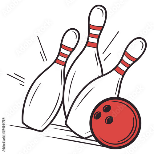bowling ball and pins