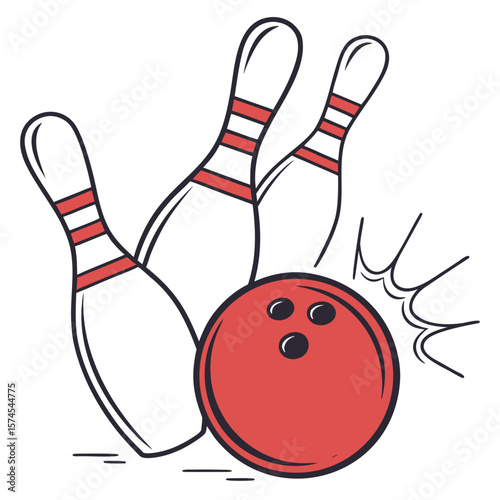 bowling ball and pins