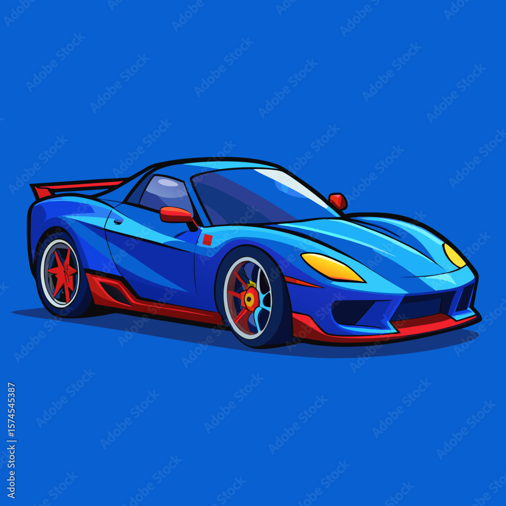 Naklejka premium blue sports car