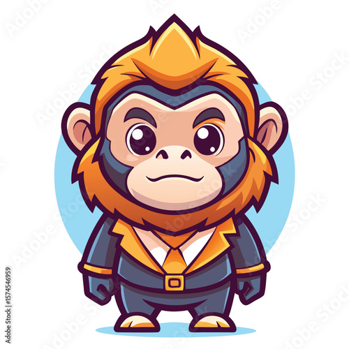 Cute cartoon monkey in a suit