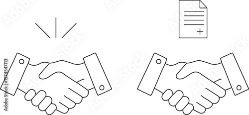 Handshake icon set. business agreement, friendly handshake icons. partnership deal symbol for apps, ui, website, design element. transparent vector illustration. 
