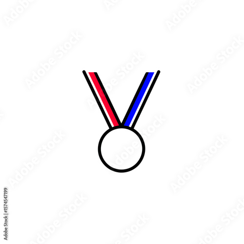 Simple medal stands centered clean white background award vector illustration