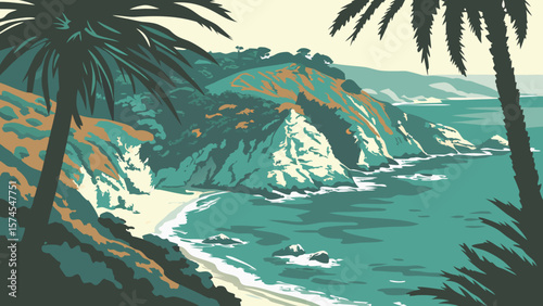 aerial view of secluded cove with turquoise