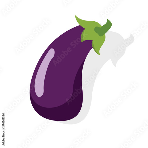 eggplant. Flat vector eggplant illustration