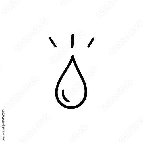 Minimalist water drop vector illustration with clean lines, perfect for eco-friendly, hydration, or purity themes. Ideal for web design, infographics, and promotional materials.