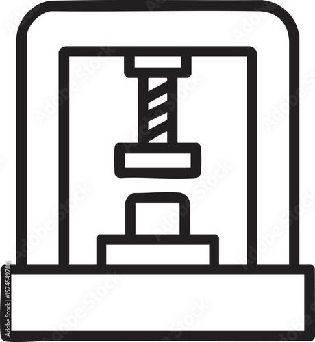 Line Art Farmer Illustration Silhouette of Person in Hat and Overalls with Pitchfork, Agriculture and Rural Lifestyle