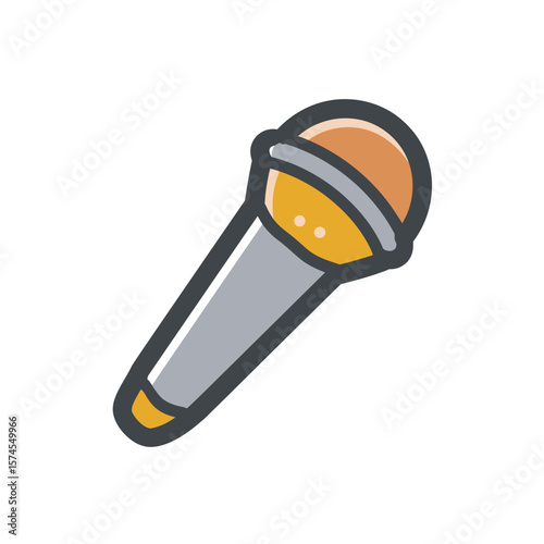 Microphone icon broadcasts sound isolated representation graphic