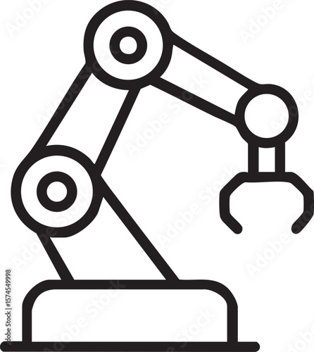 Robotic Arm Illustration Industrial Automation Vector Graphic