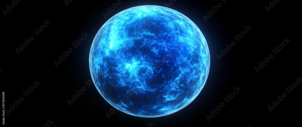 Fototapeta premium Bright blue star glowing in the cosmic expanse against a dark background in a serene night sky