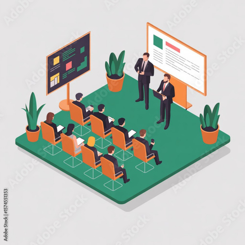 Isometric Business Conference Presentation
