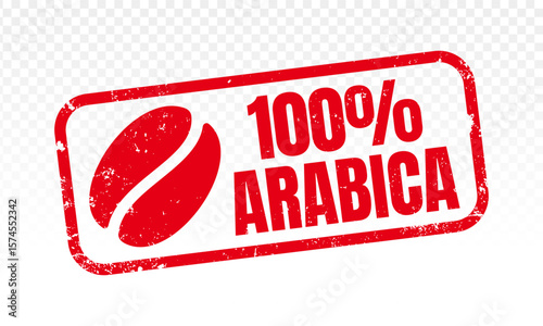 100% arabica coffee stamp for icon, logo, label, seal, tag, sign, symbol, badge, sticker, emblem, banner, badges, labels. Premium coffee blend vector illustration