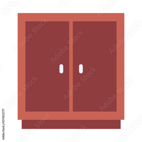 Wooden Cabinet Wardrobe Minimalist Furniture Home Decor Illustration
