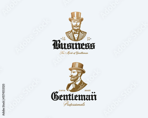 Luxury classic gentleman old money logo template for business