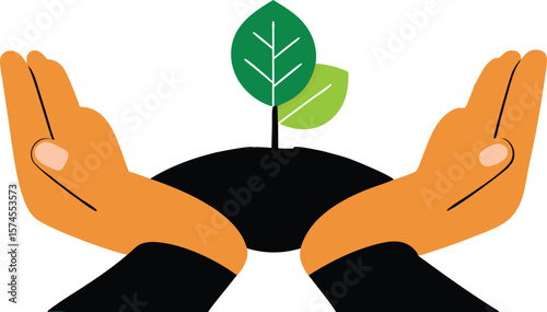
A diverse collection of hands gently holding and nurturing small green plants, symbolizing growth, care, and environmental consciousness