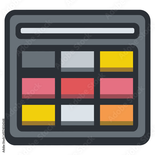 Palette displays colors onscreen graphic illustration vibrant shades