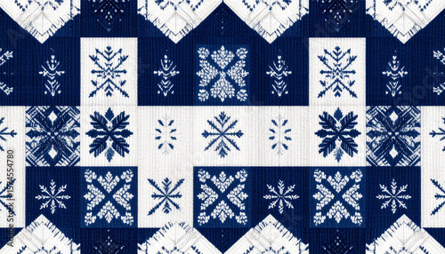 Seamless pattern of minimal navy and white color palette