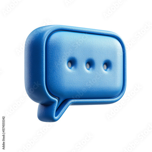 Blue communication bubble icon message notification social media chat isolated on transparent background 