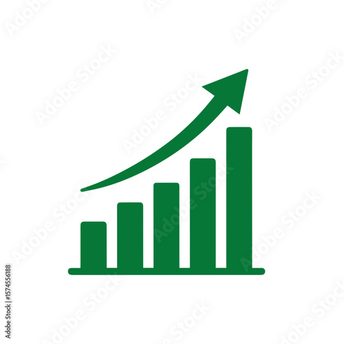 Business growing chart with arrow. Profit growth sign symbol icon. Free Download Business growing chart with arrow. Profit growth sign symbol icon. - GFXLoad