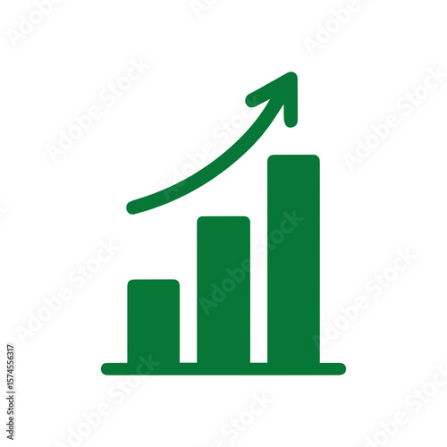 Business growing chart with arrow. Profit growth sign symbol icon.