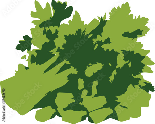 Abstract illustration of green celery stalks and leaves against a white background graphic design vegetable