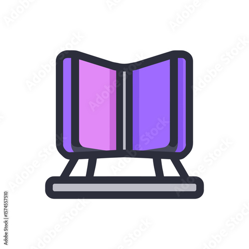 Open book reading platform displays knowledge acquisition isolated scene