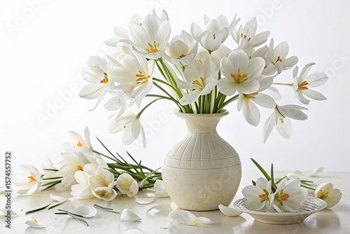 Wallpaper Mural bouquet of white flowers in vase Torontodigital.ca