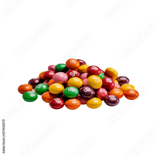 Skittles isolated on white background