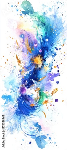 Abstract watercolor background. Vivid colors in illustration for banner, poster. Element design. freedom concept. 